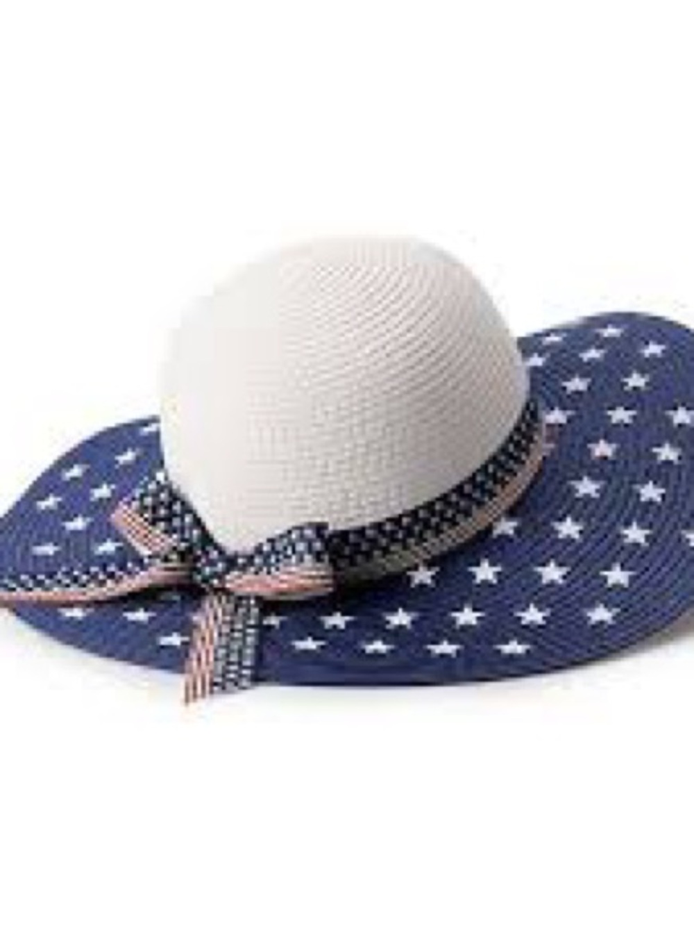 Girls' Navy & White Star Sun Hat with Bow